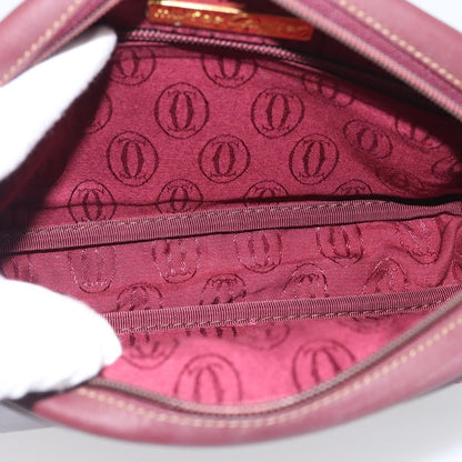 Cartier Must de Cartier Leather, Burgundy, Leather, Shoulder Bag