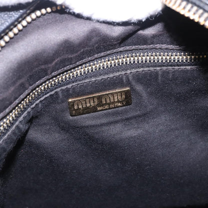 Miu Miu Zip Front Pocket Shopping Tote Leather, Black, Leather, Shoulder Bag