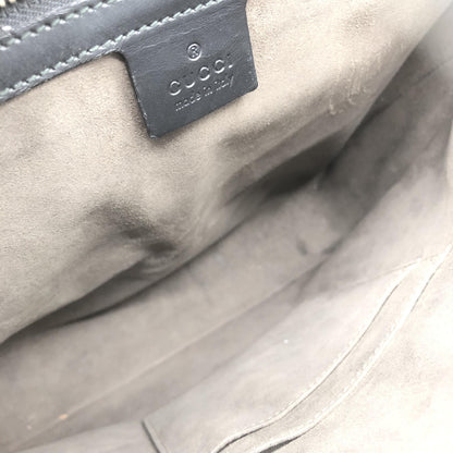 Gucci Buckle Flap Messenger Guccissima Leather, Black, Leather, Shoulder Bag