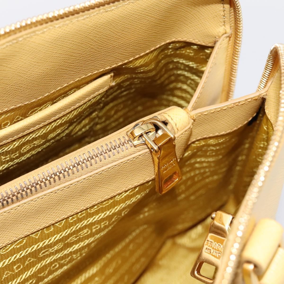 Prada Promenade Saffiano Leather, Yellow, Leather, Handbag