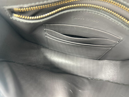 Celine Trotteur Grainy Leather, Gray, Leather, Crossbody Bag