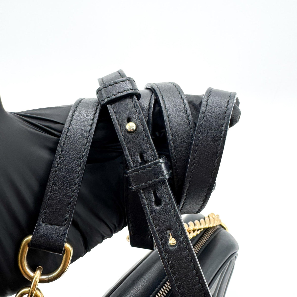 Gucci GG Marmont Matelasse Leather, Black, Leather, Shoulder Bag