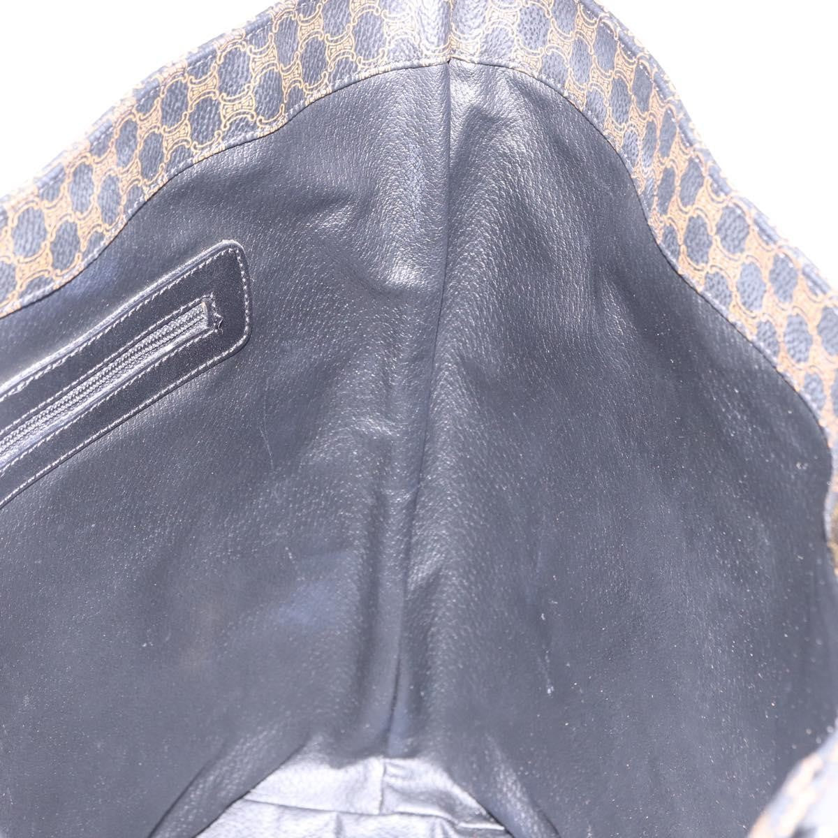 Celine Vintage Macadam Canvas and Leather, Black, Canvas, Shoulder Bag