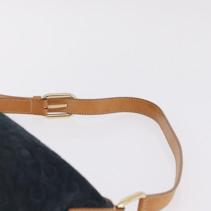 Celine C Macadam Shoulder Suede, Navy, Suede, Handbag