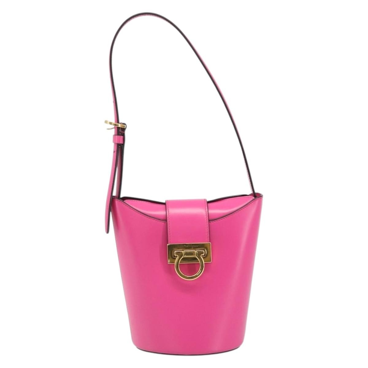 Salvatore Ferragamo Trifolio Leather, Pink, Leather, Shoulder Bag