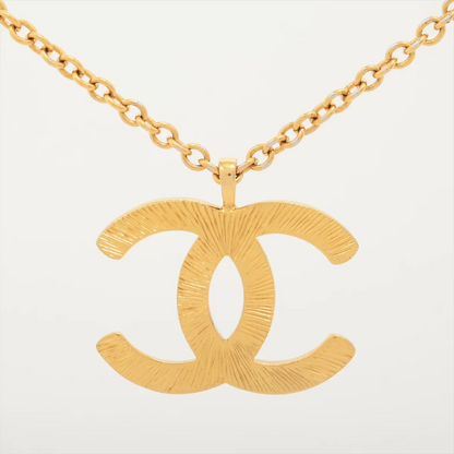 Chanel CC Flower Pendant Necklace Metal with Faux Pearls and Enamel, GOLD, METAL, Necklace