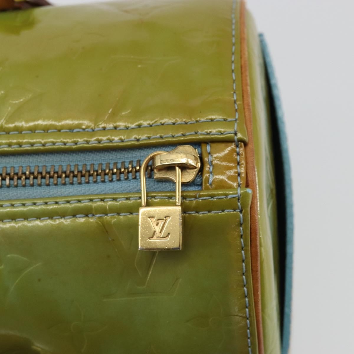 Louis Vuitton Bedford Monogram Vernis, Green, Patent Leather, Handbag