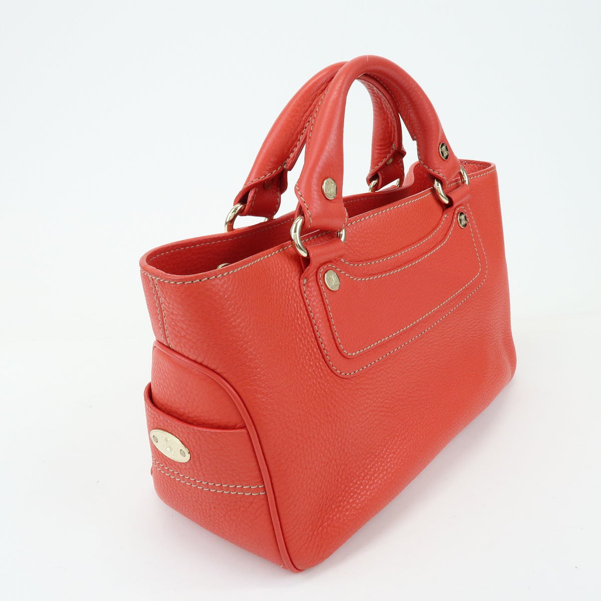 Celine Boogie Calfskin, Red, Leather, Handbag