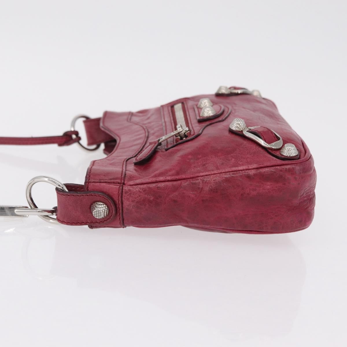 Balenciaga Hip Giant Studs Leather, Red, Leather, Crossbody Bag