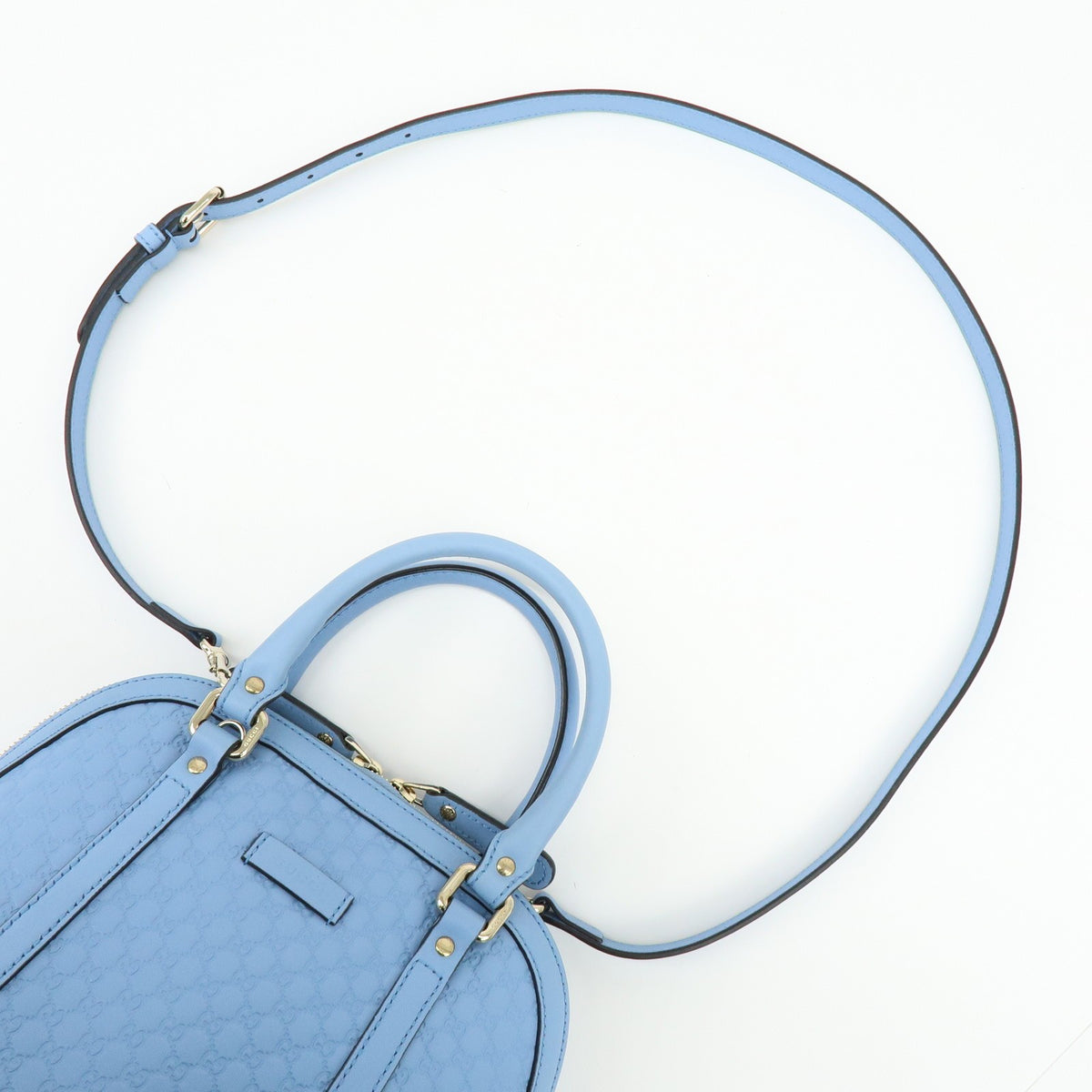 Gucci Convertible Dome Satchel Microguccissima Leather, Blue, Leather, Handbag