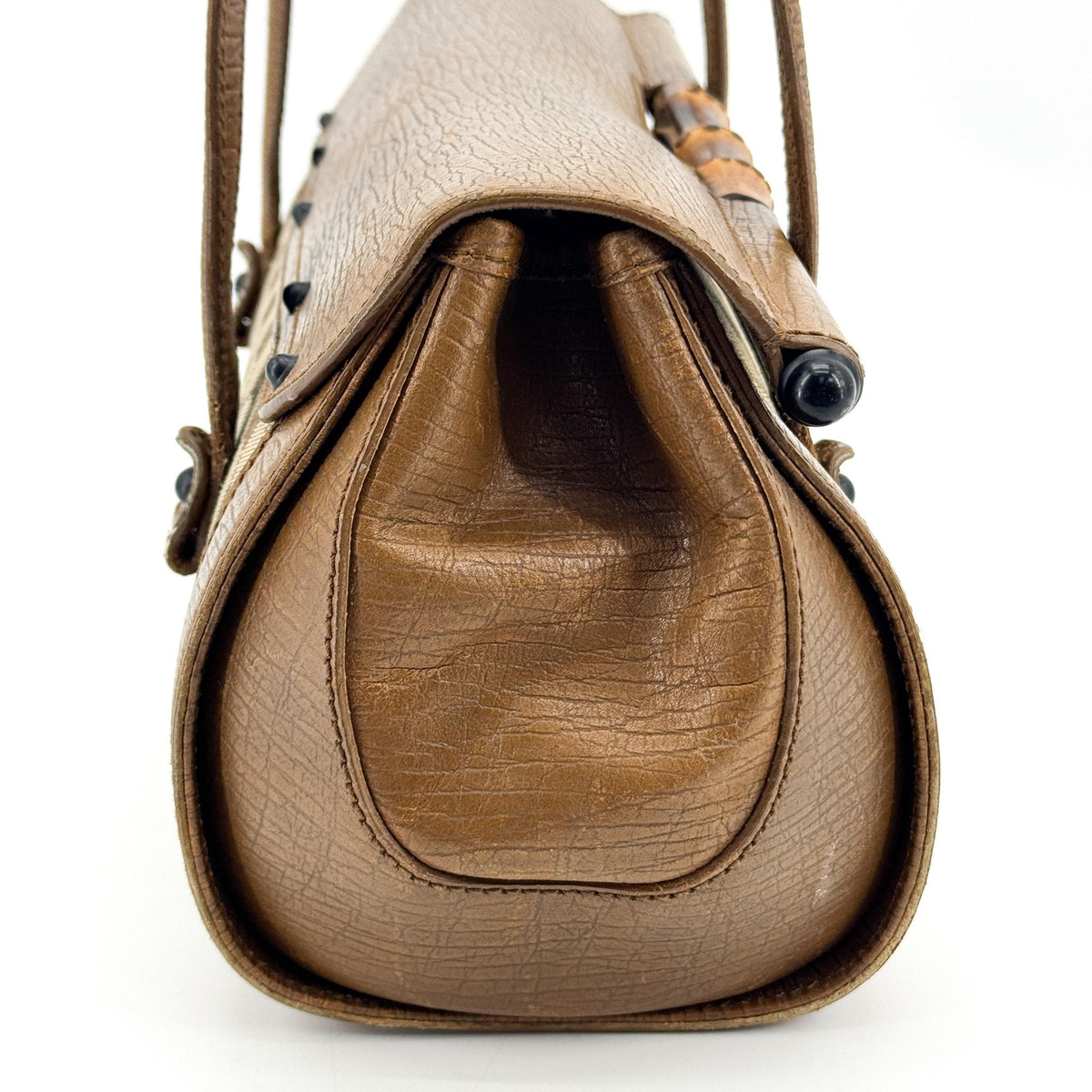 Gucci Bamboo Bullet GG Canvas, Brown, Canvas, Handbag