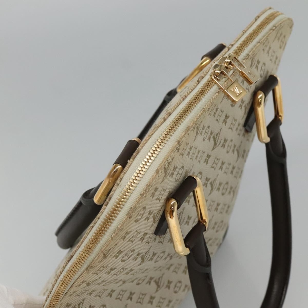 Louis Vuitton Alma Mini Lin Monogram, Khaki, Canvas, Handbag