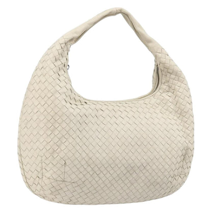 Bottega Veneta Zip Hobo Intrecciato, White, Leather, Handbag