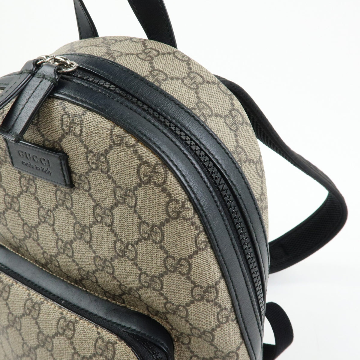 Gucci Zip Pocket GG Coated Canvas, Beige, Canvas, Backpack