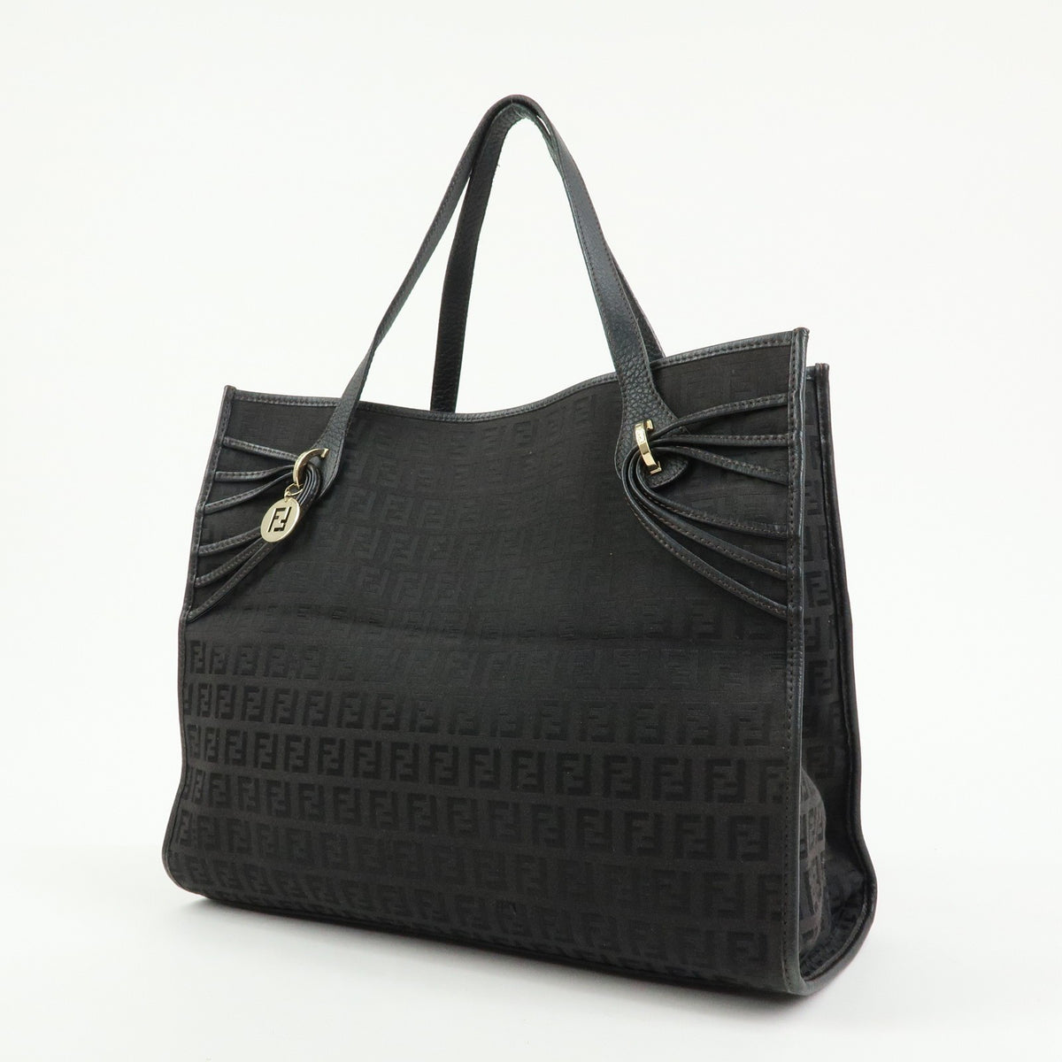Fendi Vintage Shopping Zucchino Canvas, Brown, Canvas, Tote Bag