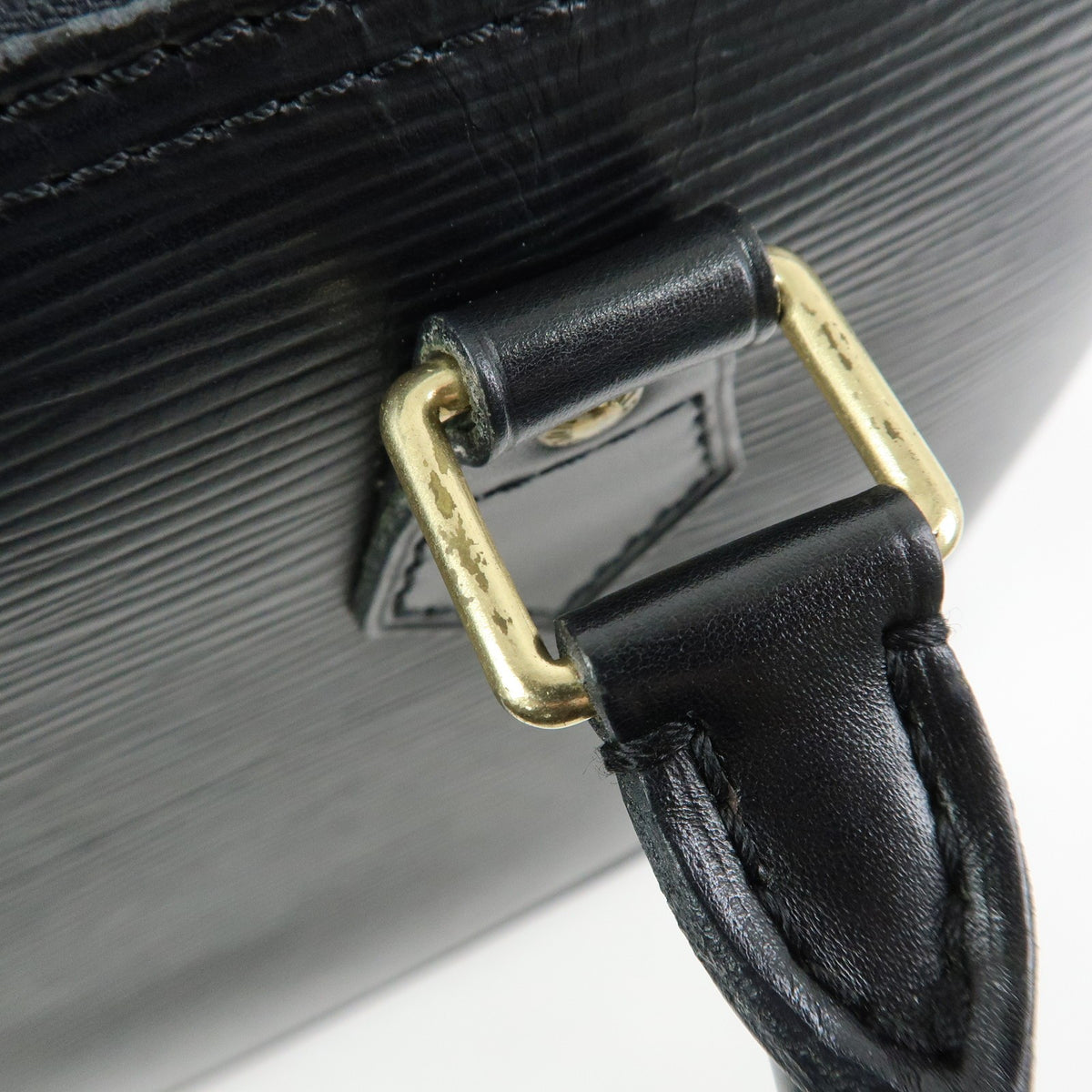 Louis Vuitton Alma Epi Leather, Black, Leather, Handbag