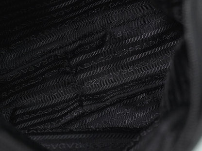 Prada Front Zip Messenger Quilted Tessuto, Black, Nylon, Shoulder Bag