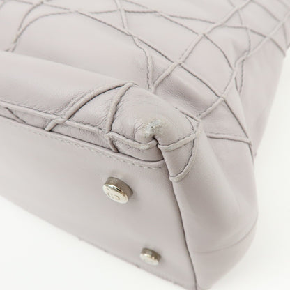 Christian Dior Granville Satchel Cannage Quilt Leather, Purple, Leather, Handbag