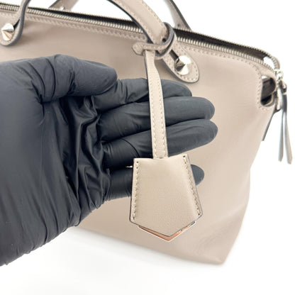 Fendi By The Way Satchel Calfskin, Beige, Leather, Handbag