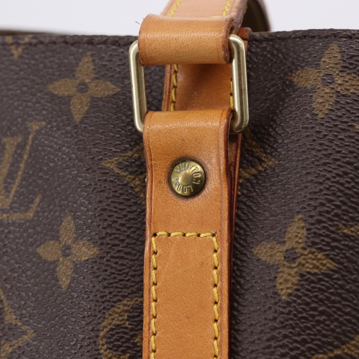 Louis Vuitton Shopping Sac Handbag Monogram, Brown, Canvas, Tote Bag