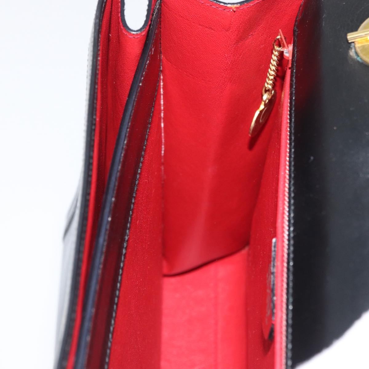 Celine Top Handle Leather, Black, Leather, Handbag