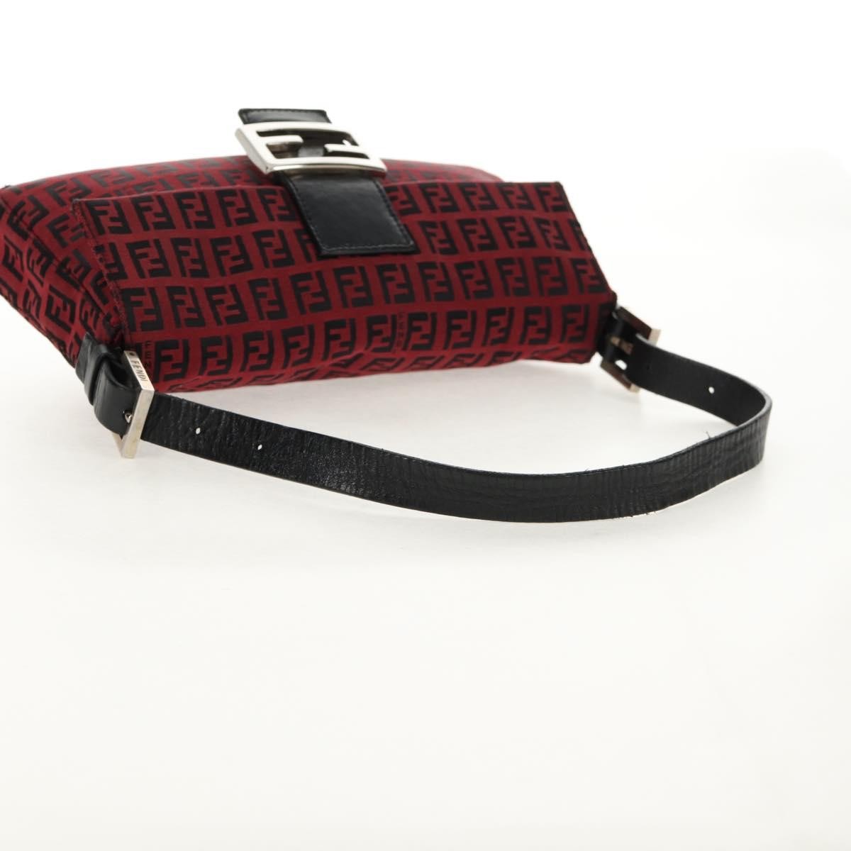 Fendi Baguette Zucchino Canvas, Red, Canvas, Handbag