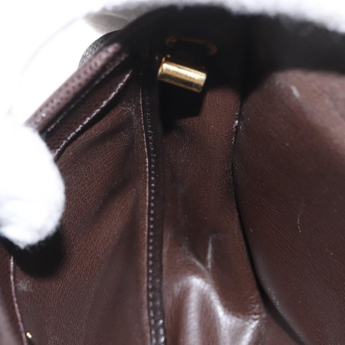 Christian Dior Vintage CD Logo Leather, Brown, Leather, Shoulder Bag