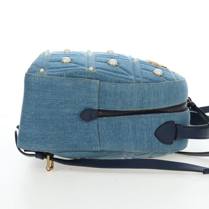 Gucci Pearly GG Marmont Embellished Matelasse Denim, Blue, Denim, Backpack