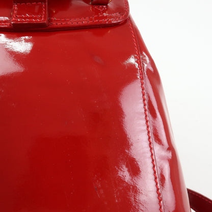 Gucci Vintage Bamboo Patent, Red, Patent Leather, Backpack