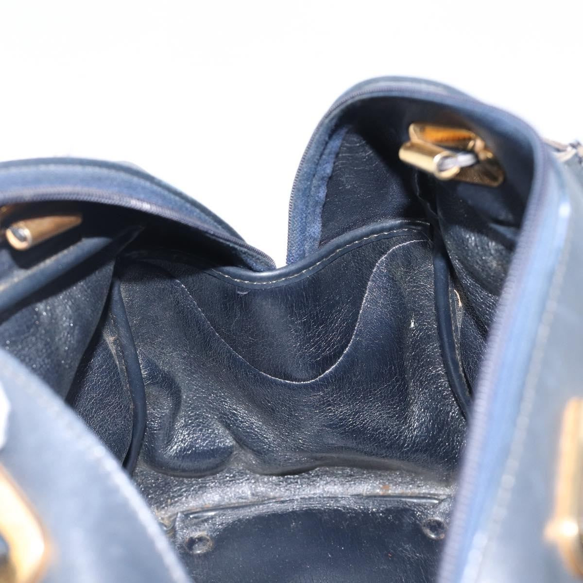 Christian Dior Detective Handle Leather, Navy, Canvas, Handbag