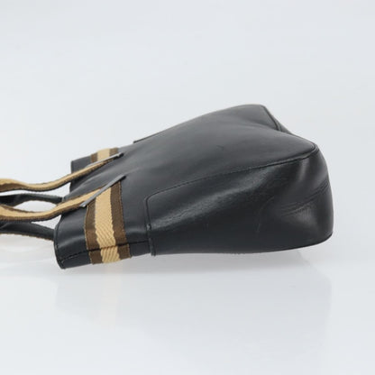 Gucci Vintage Web Tote Leather, Black, Leather, Tote Bag