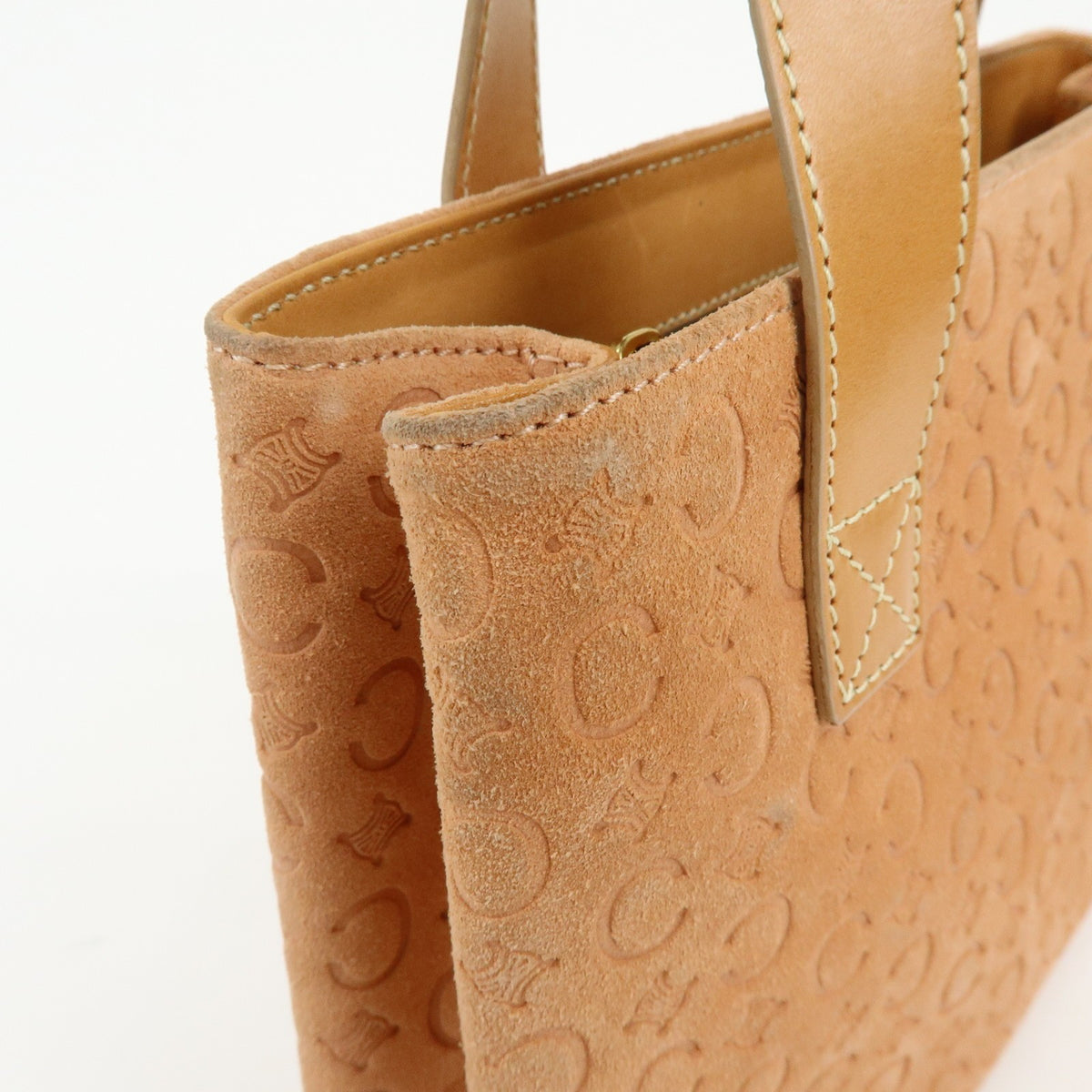 Celine C Macadam Suede, Beige, Suede, Handbag