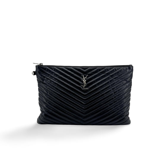 Saint Laurent Classic Monogram Clutch Leather, Black, Leather, Clutch