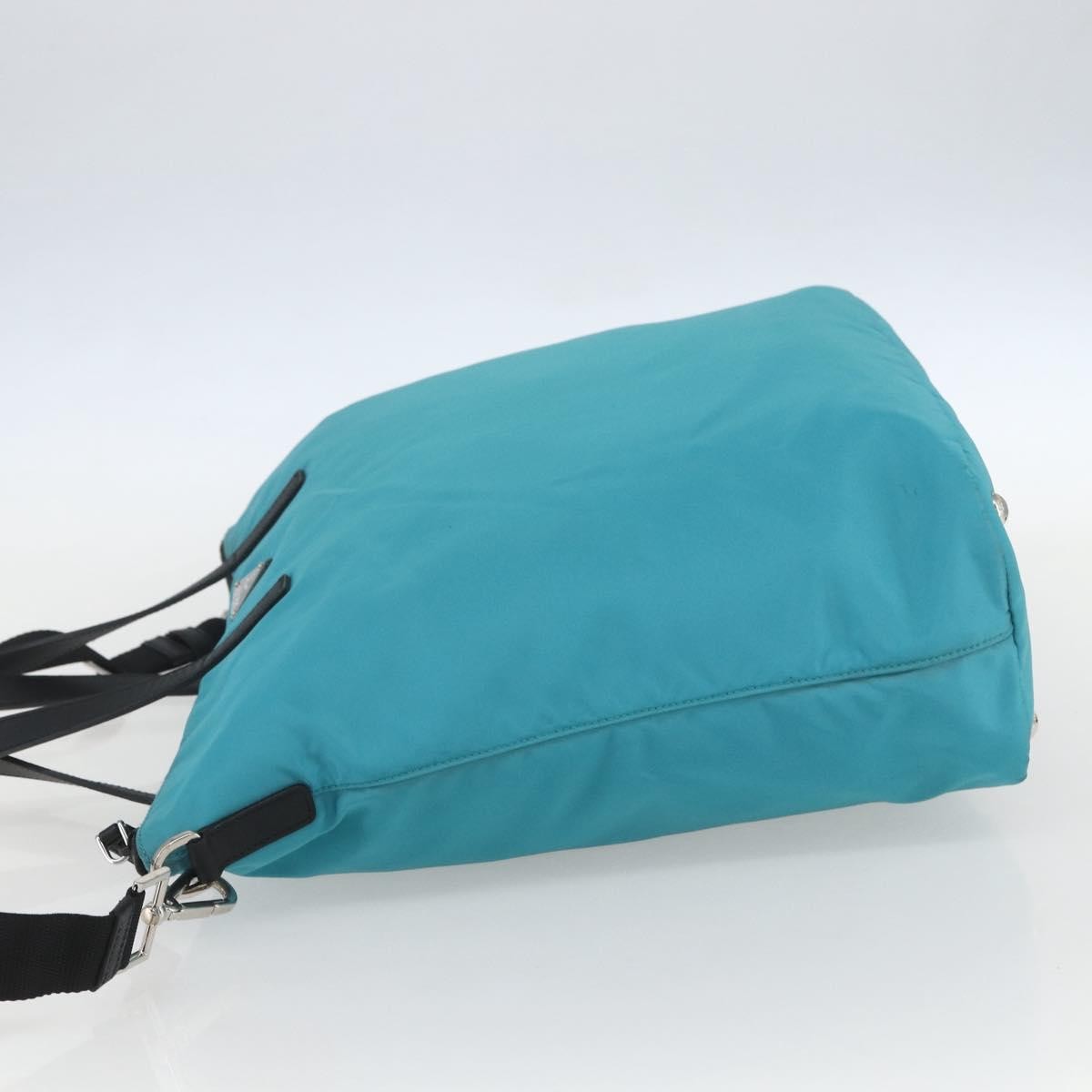 Prada Convertible Zip Tessuto, Turquoise, Nylon, Tote Bag
