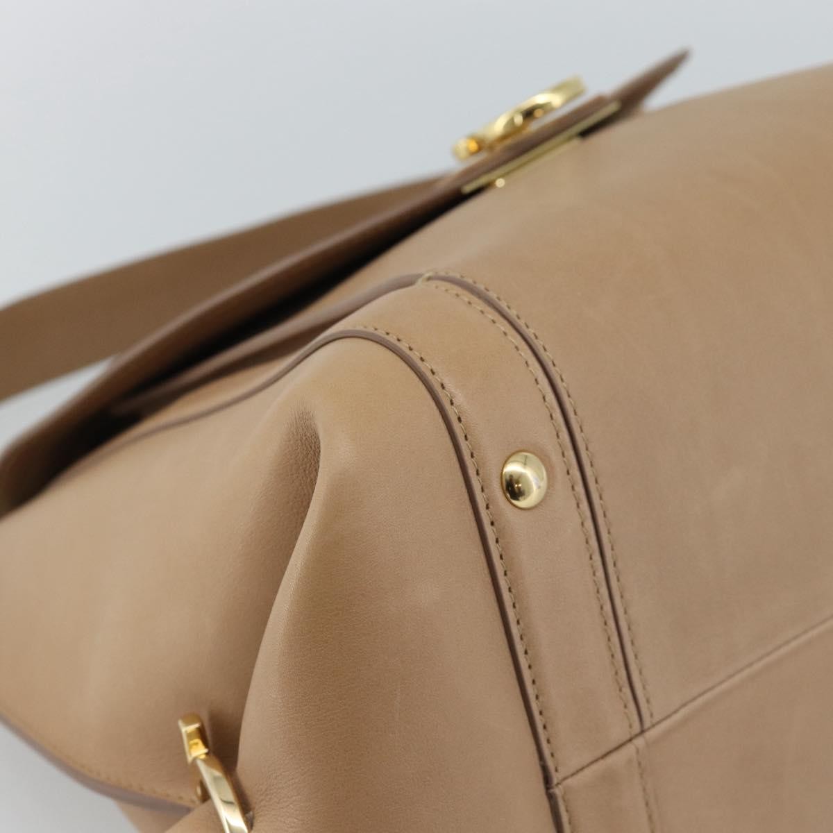 Salvatore Ferragamo Sofia Rainbow Saddle Leather, Beige, Leather, Handbag