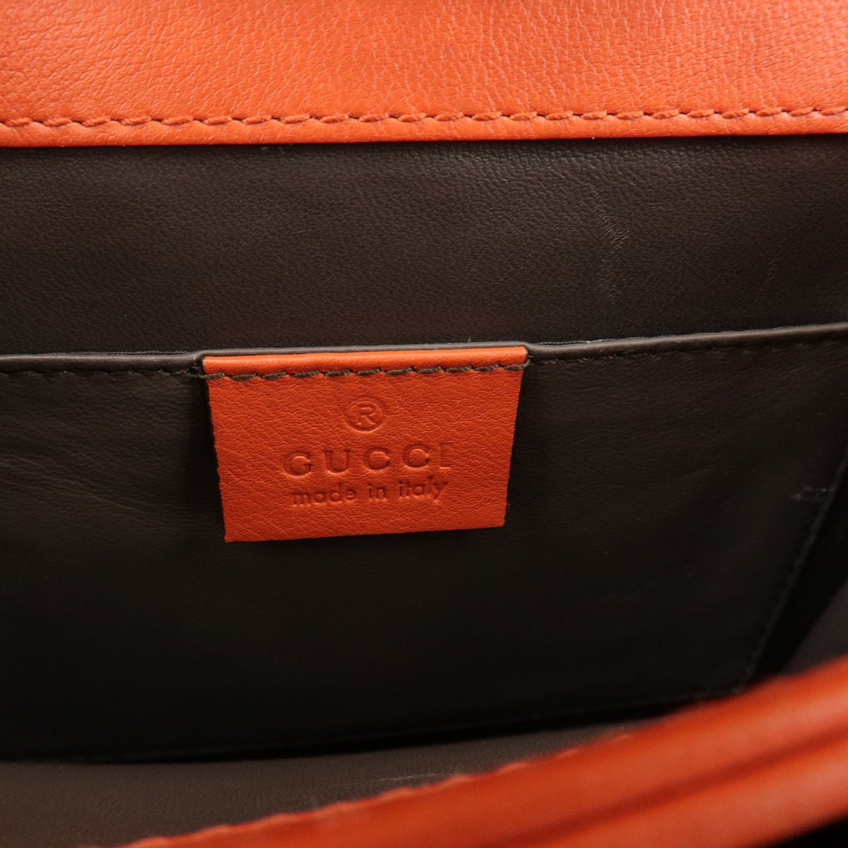Gucci Interlocking Patent, Orange, Patent Leather, Shoulder Bag