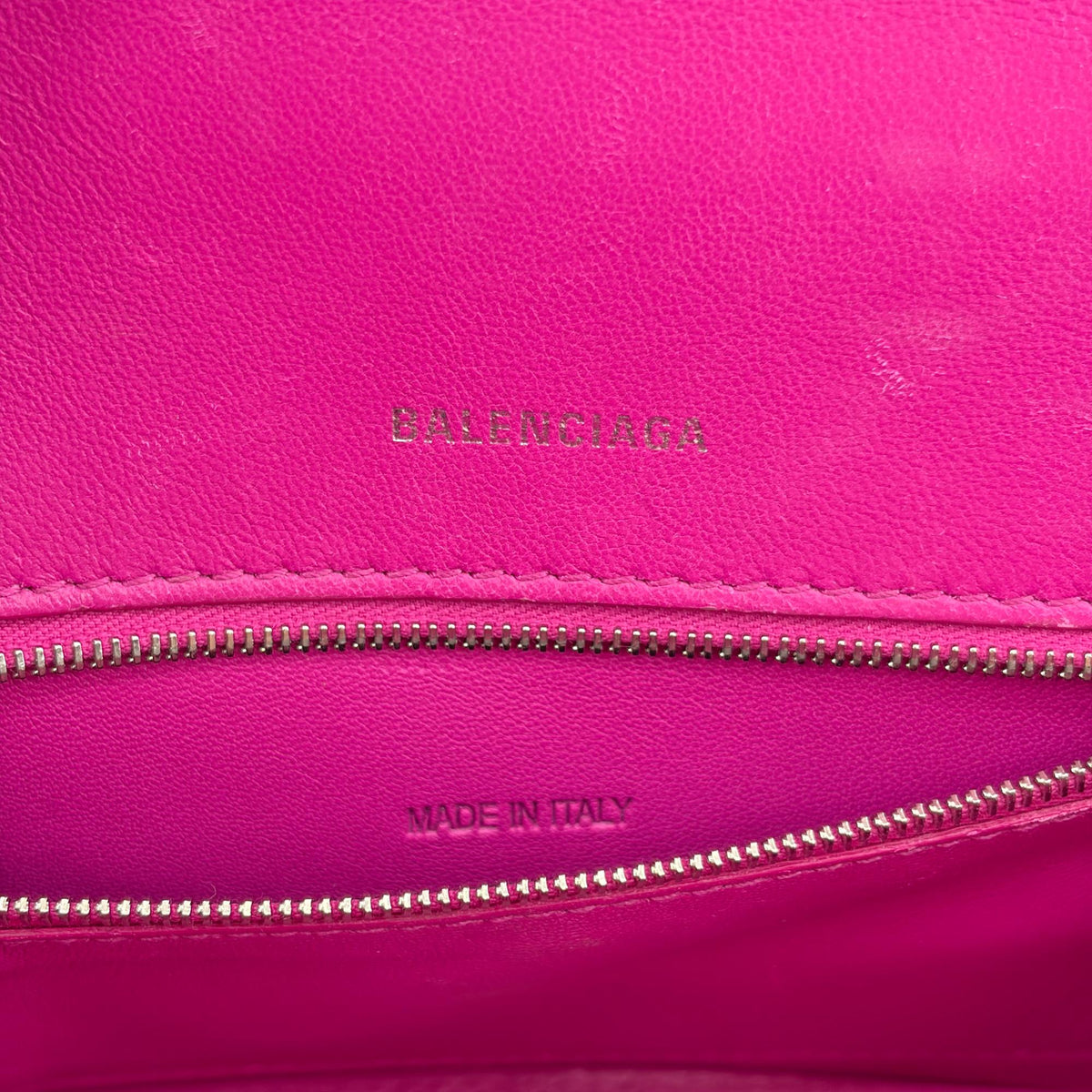 Balenciaga Hourglass Top Handle Leather with Crystals, Pink, Leather, Handbag