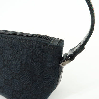 Gucci Boat Pochette GG Denim, Black, Canvas, Clutch
