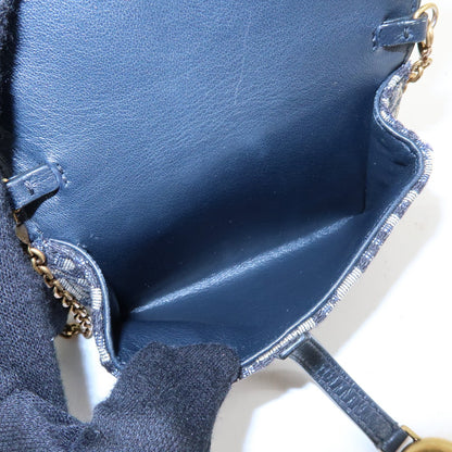 Christian Dior Saddle Pouch Leather, Beige, Canvas, Clutch