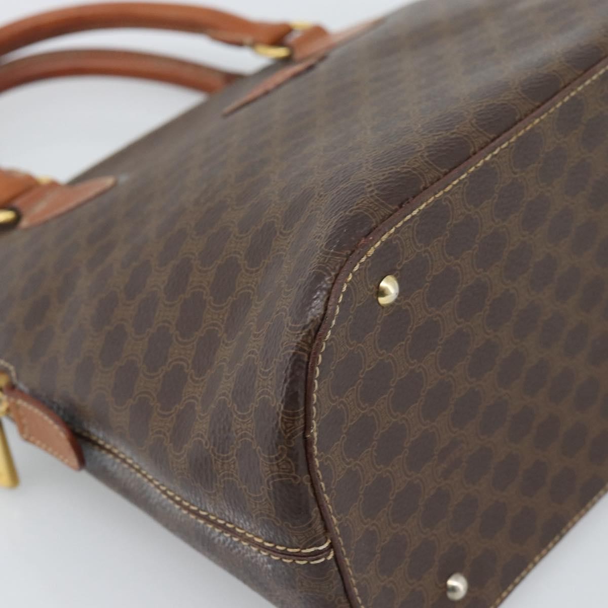 Celine Vintage Handbag Toile Céline, Brown, PVC, Handbag