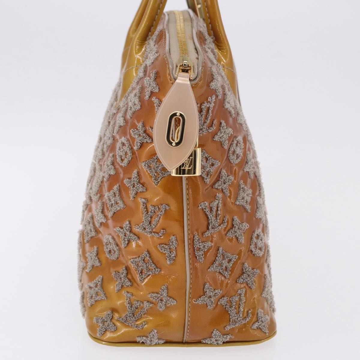 Louis Vuitton Fascination Lockit Patent Lambskin, Brown, Pearl, Handbag
