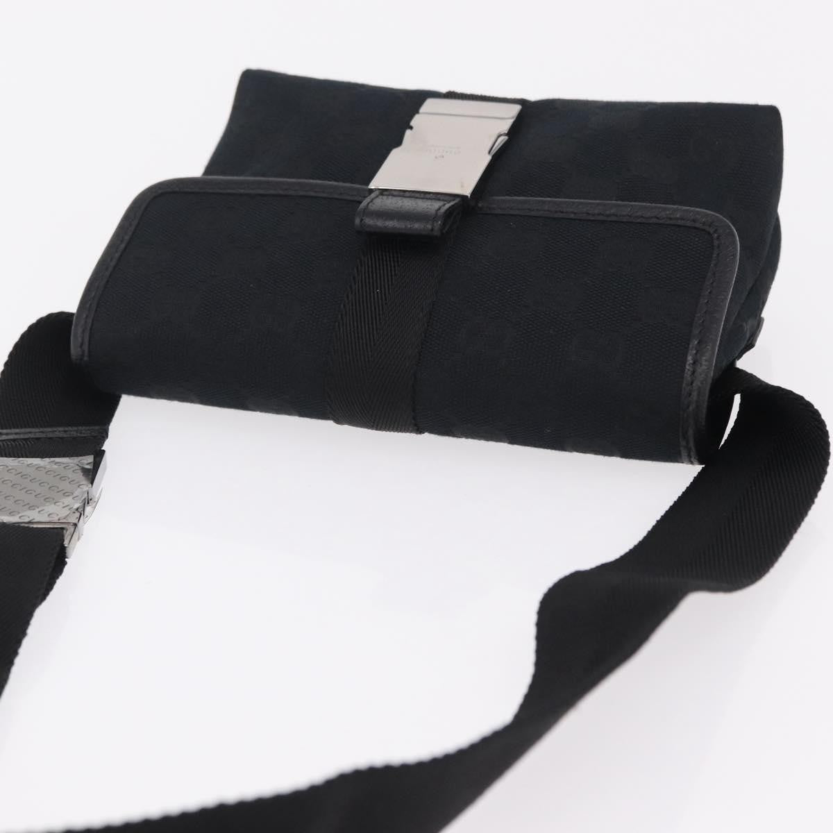Gucci Buckle Waist GG Canvas, Black, Canvas, Handbag