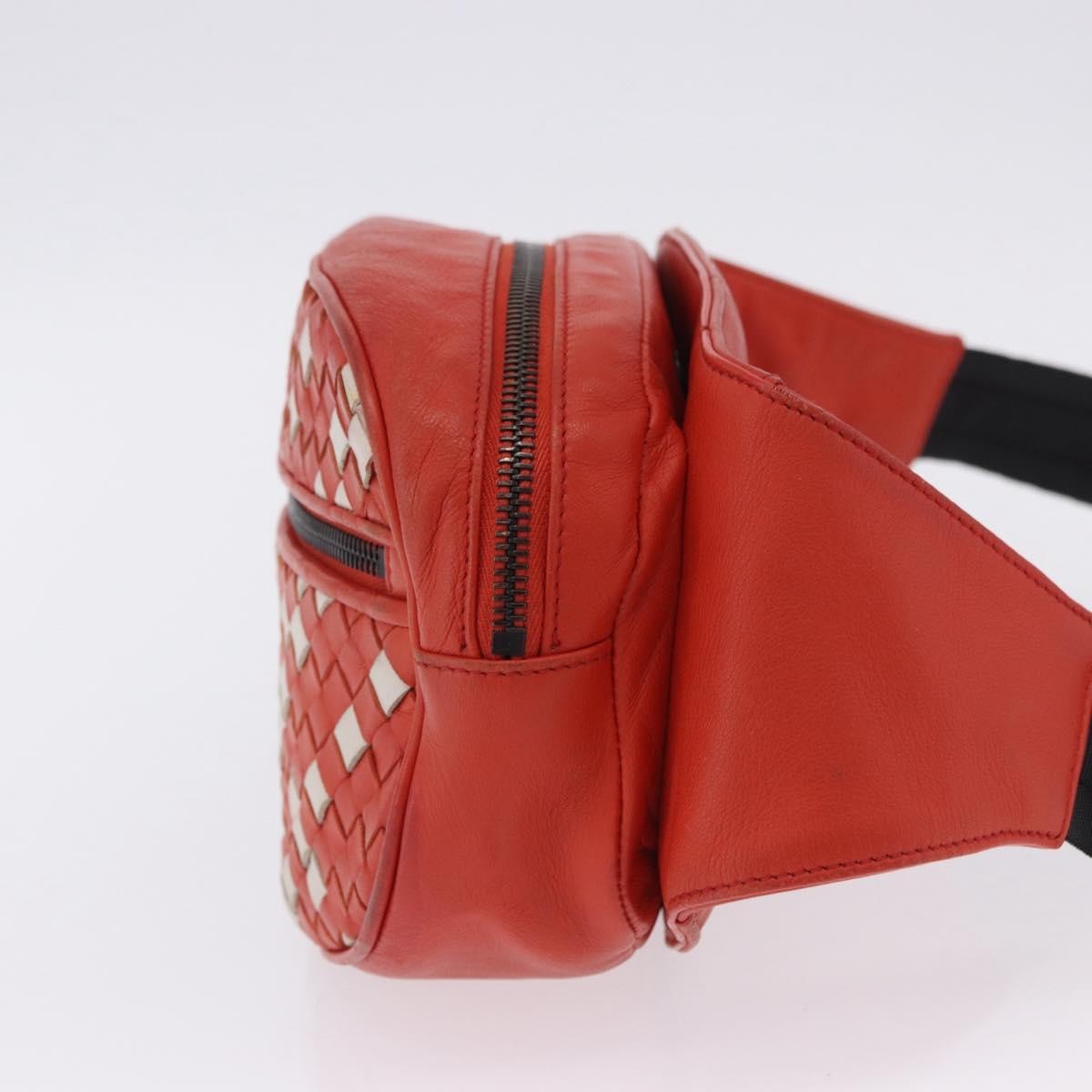 Bottega Veneta Light Waist Intrecciato Leather, Red, Leather, Clutch