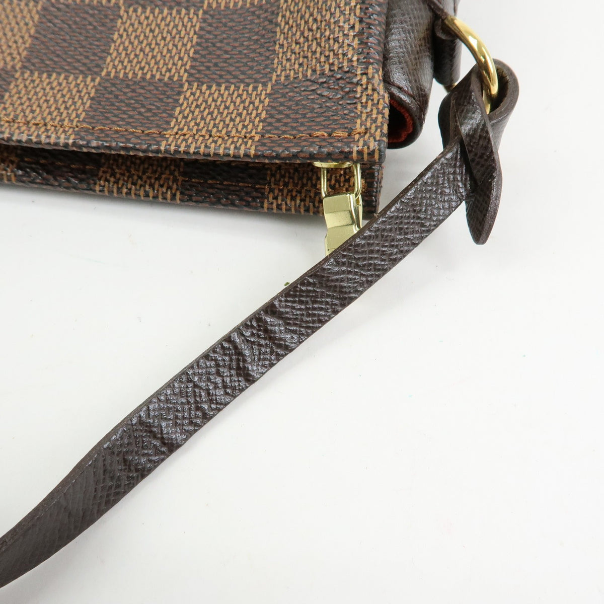 Louis Vuitton Trousse Make Up Damier, Brown, Canvas, Clutch
