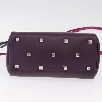 Salvatore Ferragamo Studio Satchel Leather, Purple, Leather, Handbag