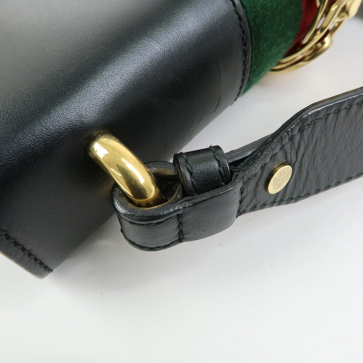Gucci Sylvie Leather, Black, Leather, Shoulder Bag