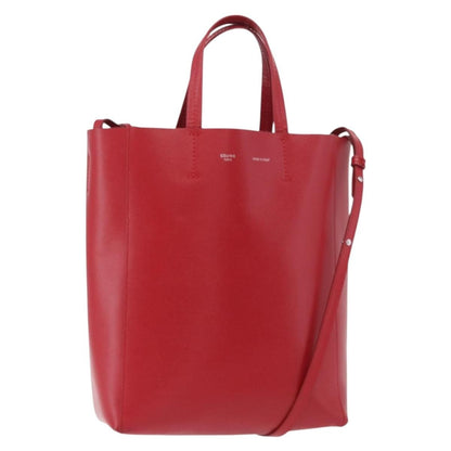 Celine Vertical Cabas Leather, Red, Leather, Tote Bag