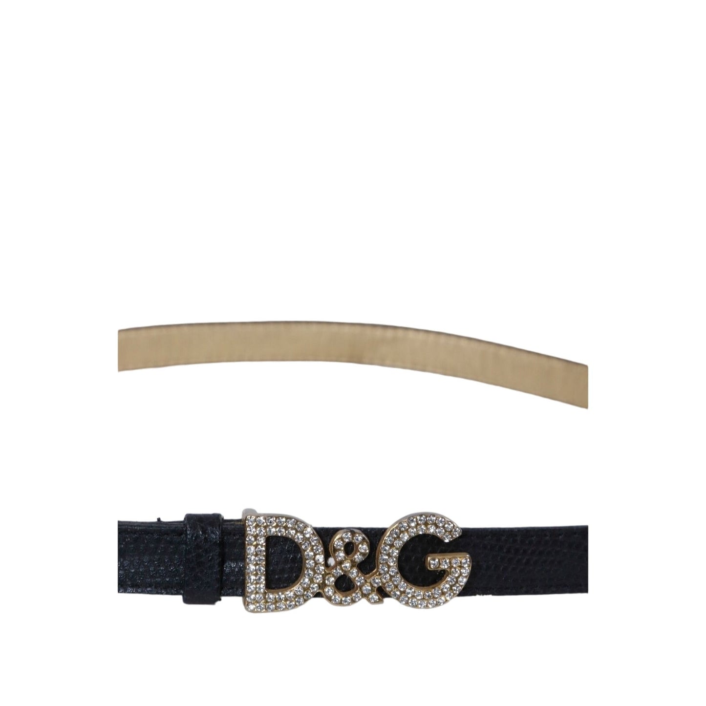 Dolce & Gabbana Black Leather Belt DG Buckle