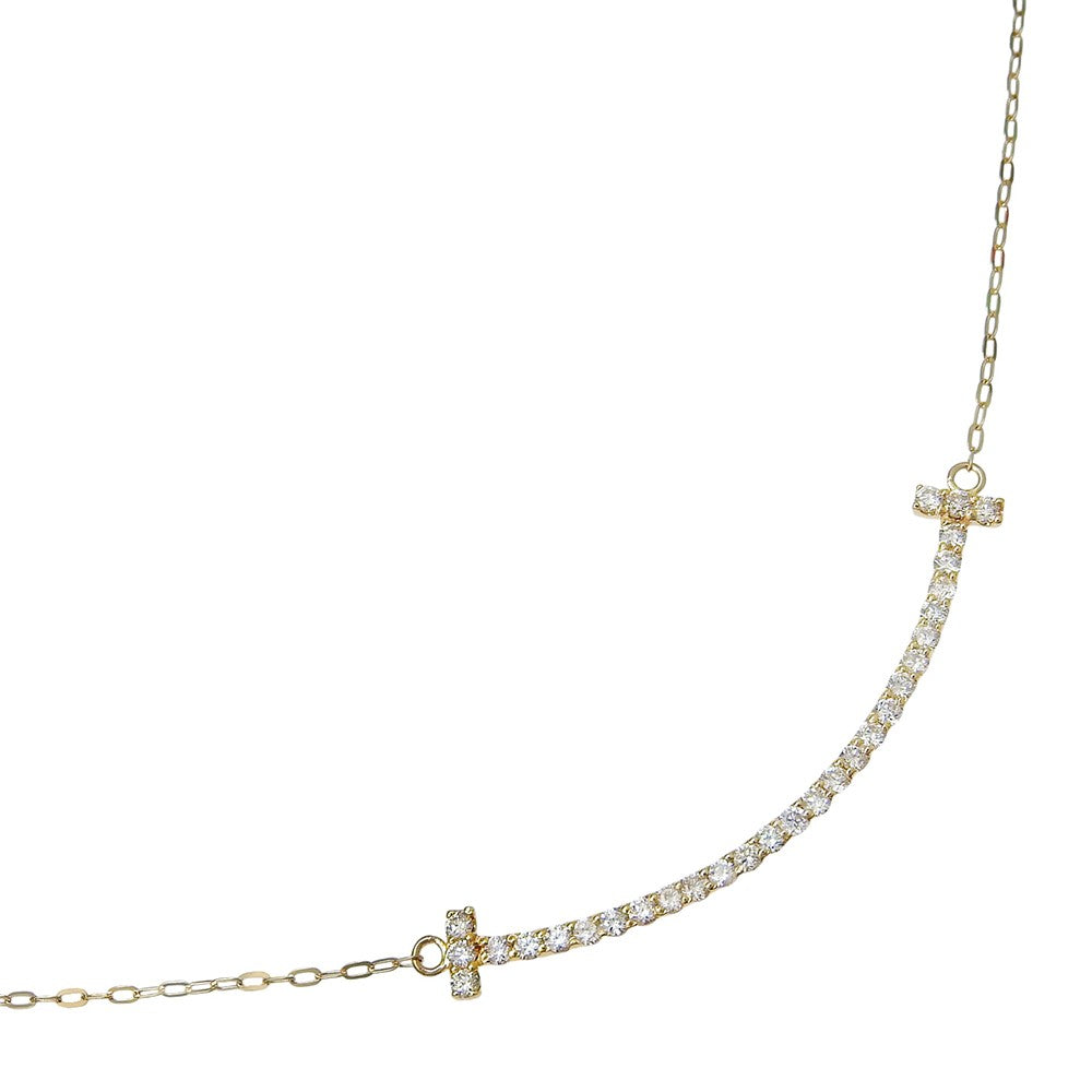 Tiffany & Co. T Smile Pendant 18K Yellow Gold with Diamonds, Gold, Yellow Gold, Necklace