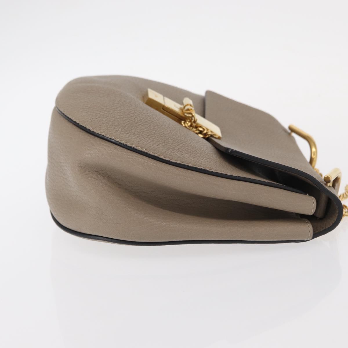 Chloe Drew Crossbody Bag Leather, BEIGE, LEATHER, Shoulder bag